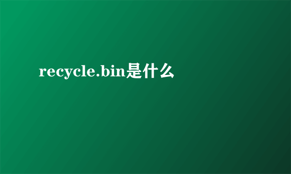 recycle.bin是什么