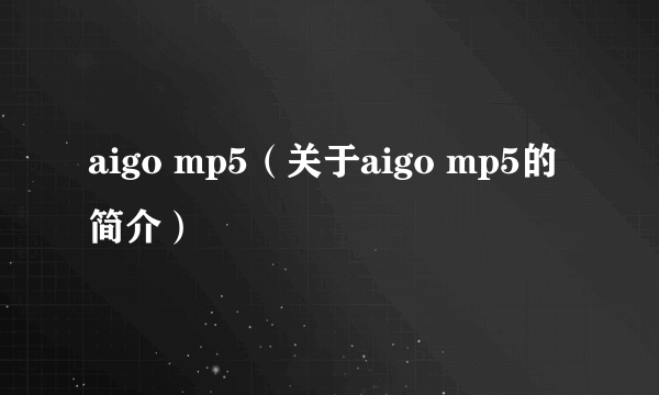 aigo mp5（关于aigo mp5的简介）